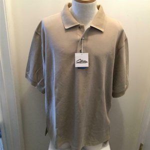 NEW Tri-Mountain Mens Tan Polo Shirt XL NWT